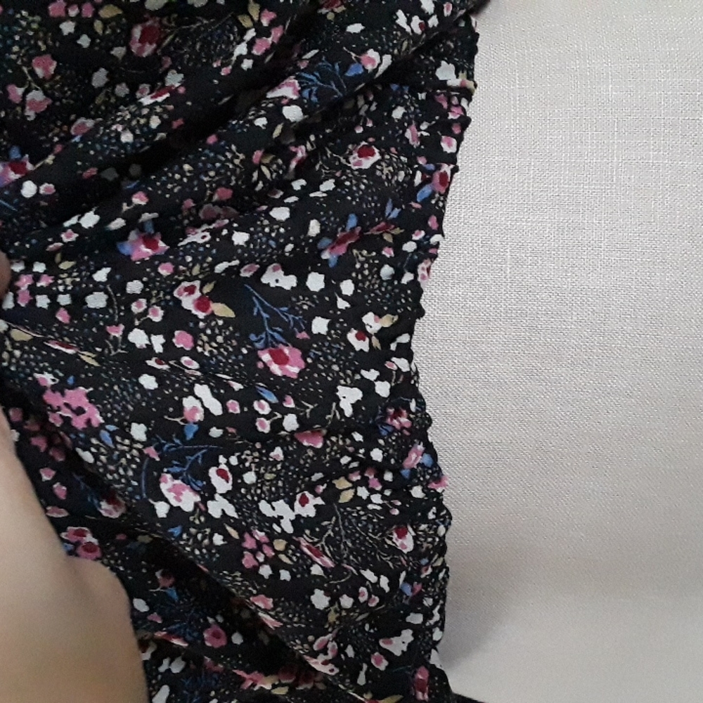 Forever 21 ditzy floral ruffle sleeve elastic waist boho top sz M pretty blouse - Picture 6 of 14
